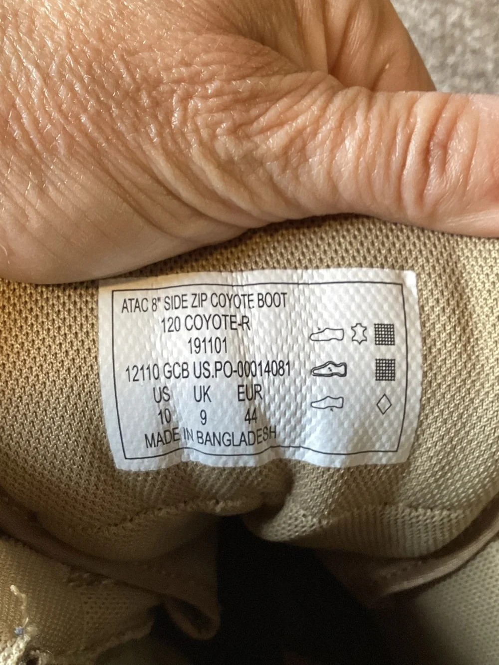 5.11 Tactical ATAC 2.0 8” Tan Suede Combat Boots Side Zip